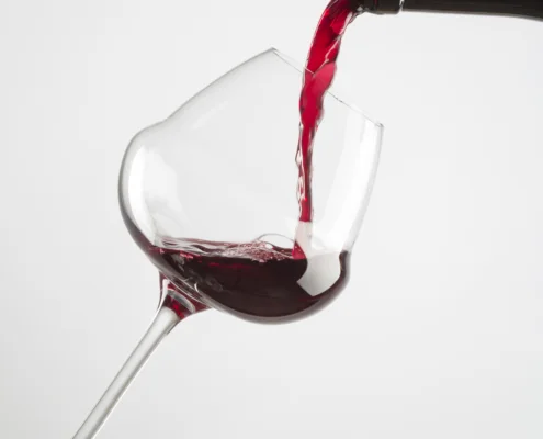 Verre et vin rouge
